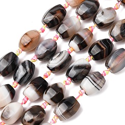 Natural Banded Agate Beads Strands&nbsp;G-F825-D01-01