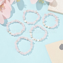 5Pcs 5 Style Natural Mixed Gemstone Chips Stretch Bracelets Set&nbsp;BJEW-JB09551