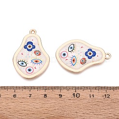 Printed Alloy Enamel Pendants&nbsp;ENAM-N071-07G