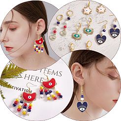 DIY Evil Eye Earring Making Kits&nbsp;DIY-SZ0009-06