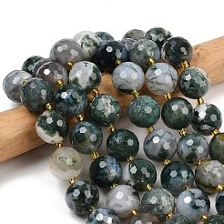 Natural Moss Agate Beads Strands&nbsp;G-C249-A08-16mm