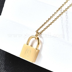 304 Stainless Steel Rolo Chain Pendant Necklaces&nbsp;NJEW-S444-01G-17