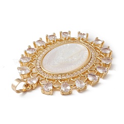 Eco-Friendly Rack Plating Brass Micro Pave Cubic Zirconia Pendant&nbsp;KK-F835-01G