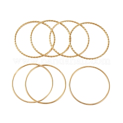 7Pcs PVD Vacuum Plating 304 Stainless Steel Ring Bangles Set for Women&nbsp;BJEW-A011-14A-G