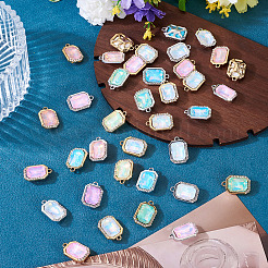 40Pcs 2 Colors UV Plating Alloy with Mixed Color Glass Rhinestone Pendants&nbsp;FIND-PJ0001-37