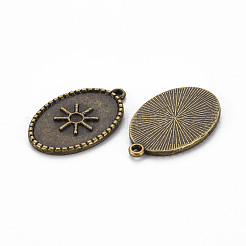 Tibetan Style Alloy Pendant Enamel Settings&nbsp;TIBEP-N010-020AB-RS