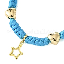 Heart & Star Brass Charm Bracelets&nbsp;BJEW-JB10583