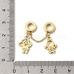 Brass Micro Pave Colorful Cubic Zirconia European Dangle Charms&nbsp;KK-A296-40G