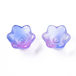 Transparent Two Tone Spray Painted Glass Beads&nbsp;GLAA-Q089-002B-003