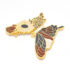 Rack Plating Alloy Enamel Big Pendants&nbsp;ENAM-N056-398B-G
