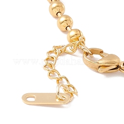 PVD Vacuum Plating Flat Round and Heart Charm Bracelet with 304 Stainless Steel Chains for Women&nbsp;STAS-P304-11G