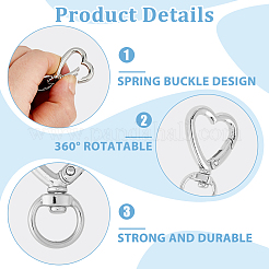 10Pcs Zinc Alloy Heart Shaped Swivel Hook Clasps&nbsp;FIND-DC0007-57P