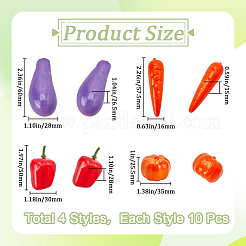 40Pcs 4 Styles Foam Artificial Vegetables&nbsp;AJEW-GF0009-58