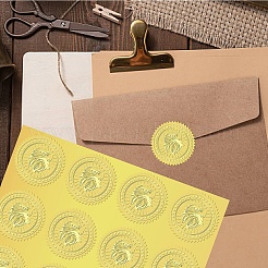 34 Sheets Self Adhesive Gold Foil Embossed Stickers&nbsp;DIY-WH0509-017