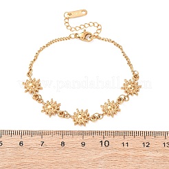 304 Stainless Steel Sun Link Bracelets&nbsp;BJEW-K293-06B-G