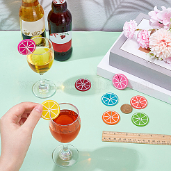 8Pcs Orange Silicone Wine Glass Charms&nbsp;AJEW-WH00471-02
