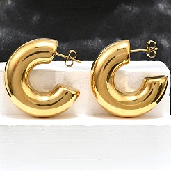 Ion Plating(IP) 316 Surgical Stainless Steel Stud Earrings for Women&nbsp;EJEW-C053-02G