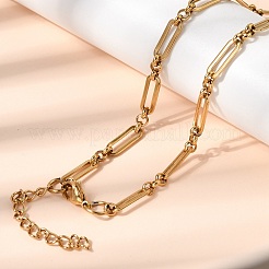 304 Stainless Steel Paperclip Chains Bracelet & Necklace Jewelry Sets&nbsp;SJEW-L199-21G