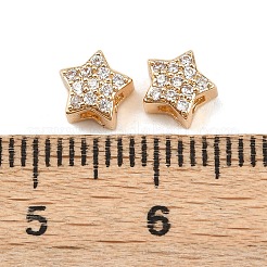 Brass Micro Pave Clear Cubic Zirconia Multi-Strand Links&nbsp;KK-K407-43G