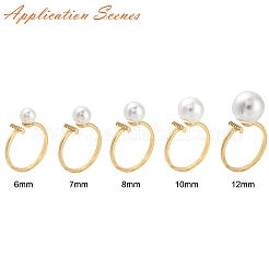 Brass Micro Clear Cubic Zirconia Cuff Finger Rings Setting&nbsp;X-KK-T056-52G-NF