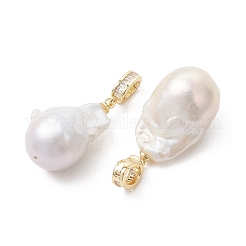 Natural Baroque Keshi Pearl Pendants&nbsp;PALLOY-JF05455
