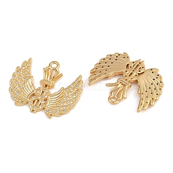 Brass Micro Pave Cubic Zirconia Pendants&nbsp;KK-F910-11G