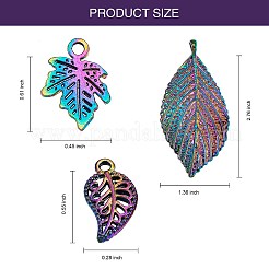 20Pcs 10 Style Rainbow Color Alloy Pendants&nbsp;PALLOY-SZ0001-31