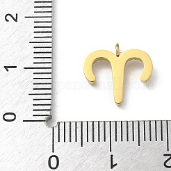Ion Plating(IP) 304 Stainless Steel Micro Pave Cubic Zirconia Charms&nbsp;STAS-Z107-09G-02