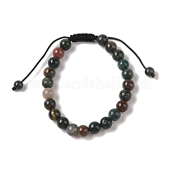 8mm Round Natural Indian Agate  Braided Bead Bracelets&nbsp;BJEW-C067-01B-27