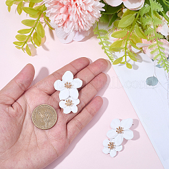1 Pair Alloy Flower Dangle Stud Earrings&nbsp;EJEW-SP0001-18