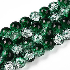Baking Paint Crackle Glass Beads Strands&nbsp;X-CCG-S001-10mm-19