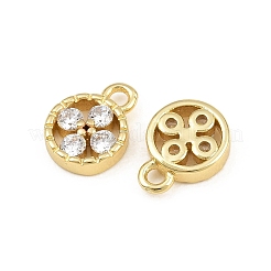 Brass Micro Pave Clear Cubic Zirconia Charms&nbsp;CU-CBAD306-04G