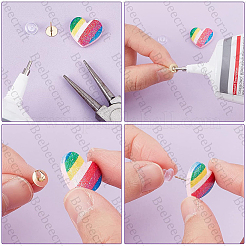 200Pcs 2 Colors 304 Stainless Steel Stud Earring Findings&nbsp;STAS-BBC0004-88