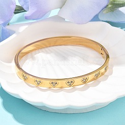 304 Stainless Steel Rhinestone Bangles for Women&nbsp;BJEW-Z092-15G