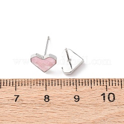 Brass Enamel Heart Stud Earrings&nbsp;EJEW-I322-06P