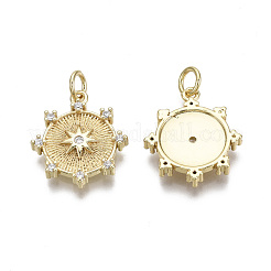 Brass Micro Pave Clear Cubic Zirconia Pendants&nbsp;KK-R133-026-NF