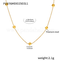 304 Stainless Steel 5-Petal Flower Link Chain Necklaces for Women&nbsp;WGFF43A-01