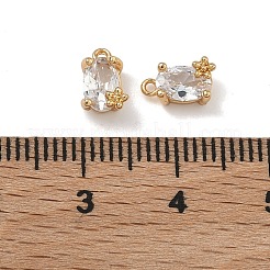 Brass Micro Pave Clear Cubic Zirconia Pendants&nbsp;KK-B172-11G