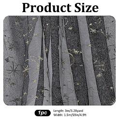 2 Yards Star & Moon Polyester Mesh Fabric&nbsp;DIY-WR0005-54C