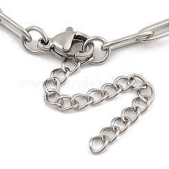 304 Stainless Steel Paperclip Chain Bracelets for Women&nbsp;BJEW-C046-02P
