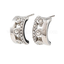 304 Stainless Steel Pave Cubic Zirconia Stud Earrings for Women&nbsp;SA-CBAF36C-04B-P