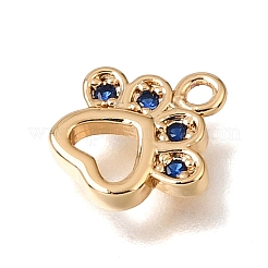 Brass Micro Pave Cubic Zirconia Charms&nbsp;CU-K001-03G-02