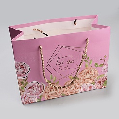 4Pcs 4 Colors Flower Print Paper Handbags&nbsp;ABAG-WH0045-15