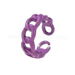 Spray Painted Alloy Oval Curb Chain Cuff Rings for Women&nbsp;WG64013-05