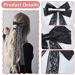 12Pcs 6 Styles Polyester Alloy Bowknot Hair Clips&nbsp;PHAR-CN0001-02