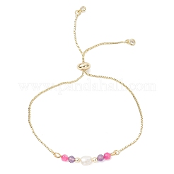 4Pcs 4 Styles Brass Box Chain Slider Bracelet&nbsp;BJEW-JB12700