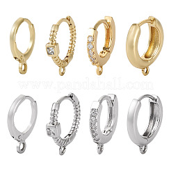8 Pairs 8 Style Brass Hoop Earrings&nbsp;EJEW-PJ0001-05