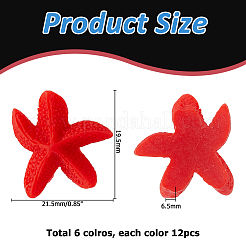 72Pcs 6 Colors Opaque Resin Decoden Cabochons&nbsp;RESI-HS0001-06