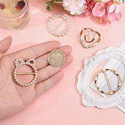 12Pcs 4 Styles Alloy Resin Buckle Clasps&nbsp;FIND-GL0002-20