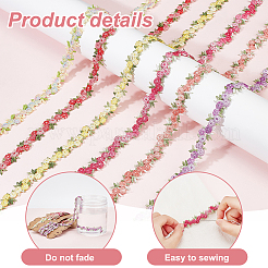 6 Yards 6 Colors Flower Polyester Embroidery Lace Ribbon&nbsp;OCOR-PH0002-17
